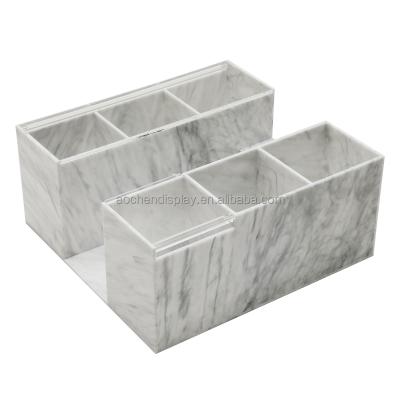 China Marble Organizer Acrylic White Marble Lash Cart Organizer Tray Box from Lash Organizer Wholesale Extension Eyelash for sale