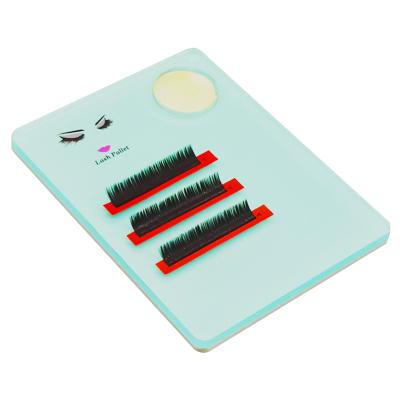 China Eye Lash Tile Acrylic Crystal Lash Tray Acrylic Palette Cyan Eyelash Tile Holder for Eyelash Extension for sale