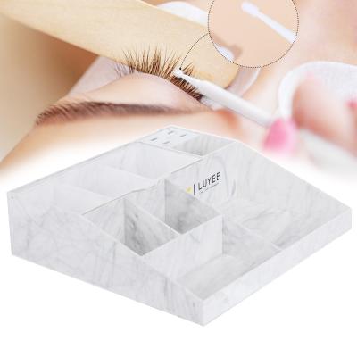 China Custom Marble Organizer Box Eyelash Tool Storage Holder Rack OEM Eyelash Extension Box With Tweezers Tool Holder for sale