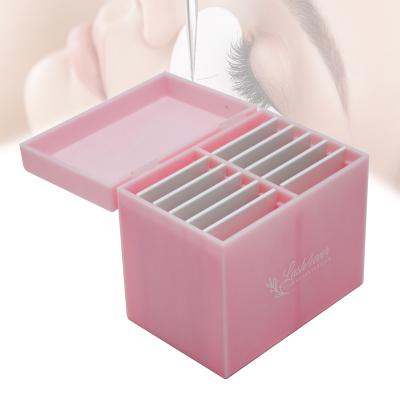 China 2021 Popular Eyelash Extension Tile Organizer Box Acrylic Lash Box Marble Eyelash Tile Organizer Box For Eyelash Extension Work for sale