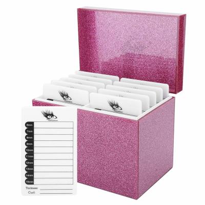 China 10 Lash Tile Organizer Case Luxury Eyelash Extension Organizer Box Acrylic Eyelash Tile Box With Lid for sale