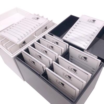 China Lash Storage Acrylic Eyelash Box with 10 Eyelash Extension Tile OEM Custom Private Label Lash Storage Acrylic Eyelash Box with 10 Eyelash Extension Tile for sale