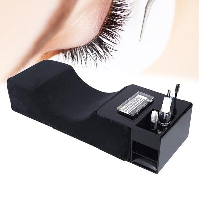 China Private Display Rack Holder Black Eyelash Extension Neck Pillow Shelf Eyelash Tools Acrylic Organizer Shelf Stand for sale