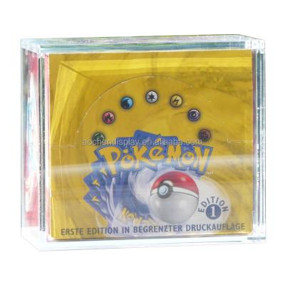 China Popular Custom Highly Clear WOTC Pokemon Booster Box Elite Pokemon Trainer Acrylic Display Cases With Magnetic Lid for sale