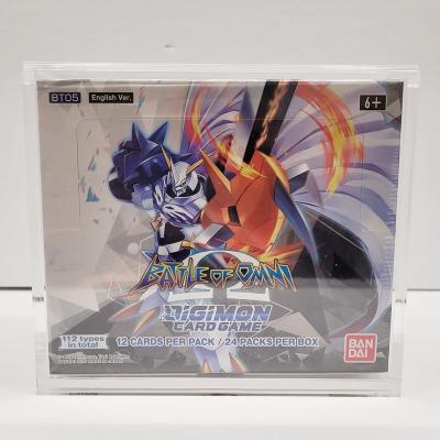 China Custom Digimon Acrylic Thruster Box OEM Digimon Thruster Box Acrylic TCG Trading Card Booster Box Display Case for sale