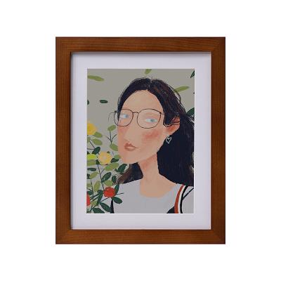 China 2023 Fashionable Custom Wholesale All Black White Red Brown Wall Art Picture Frame Wooden Picture Frame A3 A4 for sale