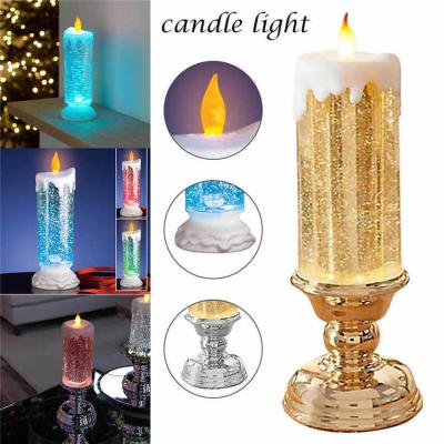 China Clear Color Changing LED Water Candle With Flickering - Silver Base With Color Changing Candle for sale