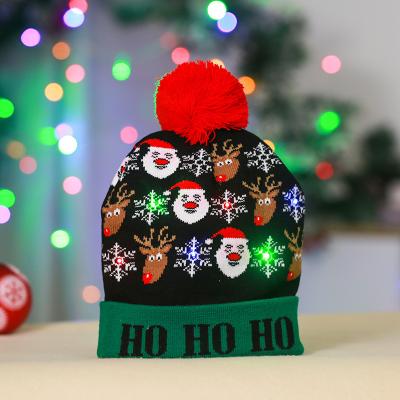 China Chirstmas Decor Christmas Hat With Light Led Santa Hat Christmas Hat For Christmas Decoration Ornament for sale