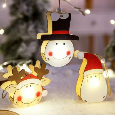 China Christmas Design Wood Decoration Light New Wooden Festival Light Supplies Sniff Light for sale