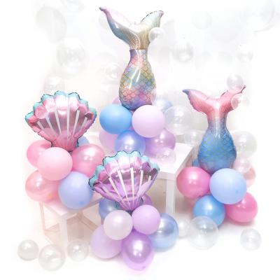 China Latex Mermaid Balloons Small Shell/Tail Mermaid Theme Party Balloon Baby Shower Decor Under The Sea Birt PartySupplies hday for sale