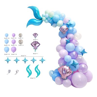 China Party Supplies Theme Balloon Garland Set Latex Balloon Mermaid Tail Gift/Spell Mermaid Toy 87 Pcs For Birthday Party Decorations for sale