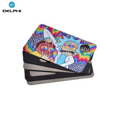 China New Credit Card Metal Smoking Pipe With Trims Herb Grinder Rolling Machine Accessories Smoking Pipe Herb Grinder for sale