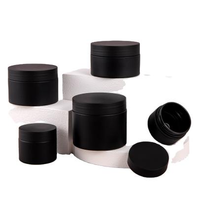 China Black Colored Plastic Empty Custom Acrylic Silk Printing Cosmetic Matt Cosmetic Cream Jar PP Sample 30ml 50ml 100ml 120ml 150ml for sale