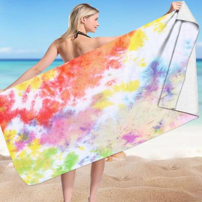 China Viable Luxury Custom Made Great Promotion Gift Cotton Quality Microfiber Jacquard Oversized Beach Towel for sale