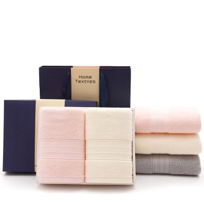 China Child Safe Manufacturers Wholesale Good Quality Towel Sets Hot Selling 2 Pieces Custom Luxury 100% Cotton Towel Bath Towel Sets for sale