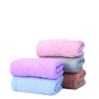 China Custom Logo Luxury Large Size Hotel High Grade QUICK DRY Coral Velvet Bath Towels Spa Salon for sale