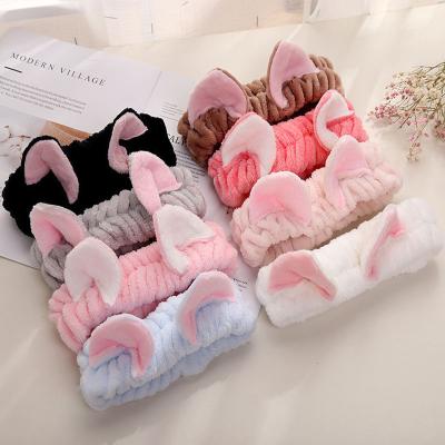 China Cute Soft Hair Accessories Shape Lady Girl Cat Ears Head Bands Shower Wash Face Headband Lovely for sale