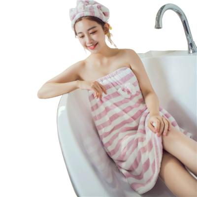 China Sustainable Wholesale Latest Design Microfiber Bath Towel Women's Spa Wrap Absorbent Bath Towel for sale