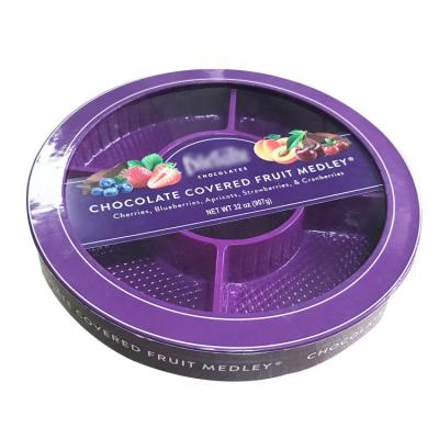 China Recycled Materials Nuts Chocolate Box With Window Transparent PET Top Chocolate Packaging Box With Blister for sale