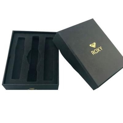 China Recycled Materials Gold Logo Matte Black 2 Pieces Installed Cardboard Watch Band Box Watch Strap Packaging Box for sale