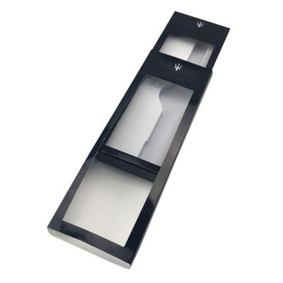 China Wholesale Custom Recycled Materials Transparent Window Watch Display Box With Sleeve Gift Watch Box for sale