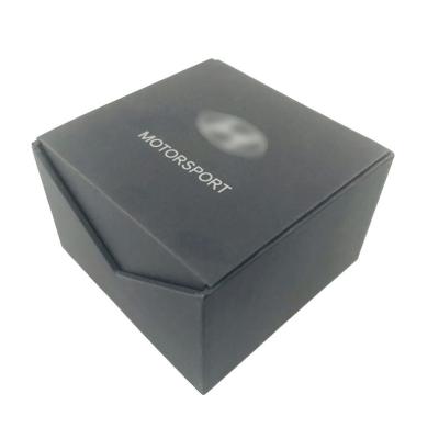 China Materials Design Unique Flip Lid Special Closure Recycled Black Sports Watch Box Without Magnet Recycled Watch Packaging for sale