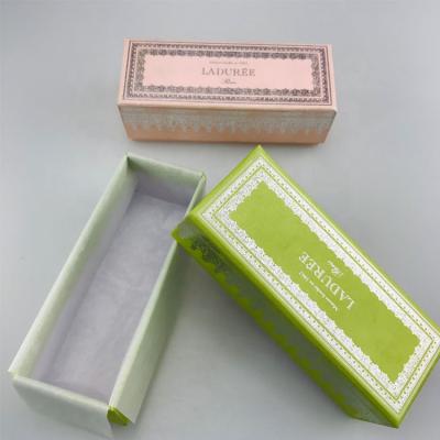 China Recycled materials green color oblong lid and base dessert box with wrap paper inside cookie wrapper for sale