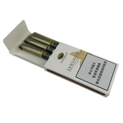 China White materials artpaper printed recycled cigarette box cigar paper packaging with foldable card inlay for sale