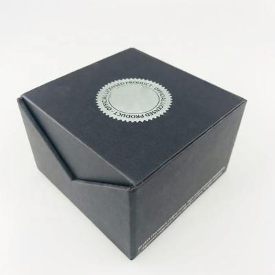 China Special Rigid Logo Silver Logo Biodegradable Recycled Recycled Black Cardboard Paper Box With Flip Lid for sale