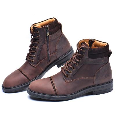 China Brown Thermal Comfortable Casual Stylish Classic Mens Boots For Mens Genuine Leather Boot Man for sale