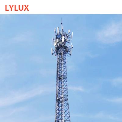 China City/Park/Mountain/Island CE/BS/AS Designed 4 Legs Angle Steel Truss 5G Telecom Communication Tower, Telecom Tower with 2 Platforms for sale