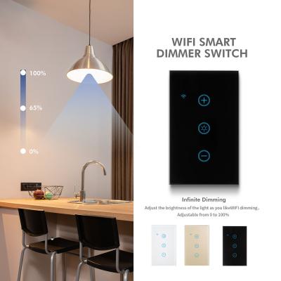 China 118mm standard glass Crystal Panel Dimmer Touch Switch ST-172 USA M.DAY 150W for sale