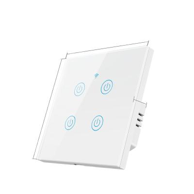 China Smart Touch Wall Switch Crystal Toughened Glass Panel EU/UK Standard Electronic Touch Lamp Switch Lamp Wifi Light for sale