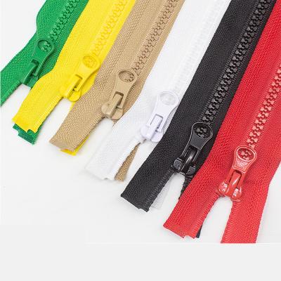 China Wholesale Size 150cm Multi Color Resin Auto Lock Resin 3# 5# 8# Plastic Resin Zipper Open End Waterproof Zipper for sale