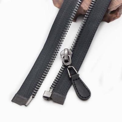 China High Quality Black Custom Vintage Metal #5 Nickel Metal Zipper Viable Leather Zipper Slider For Leather Bag for sale