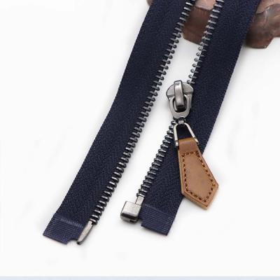 China Viable Custom Metal Vintage Metal Nickel #4#5 Metal Zipper Zipper Slider For Leather Bag for sale