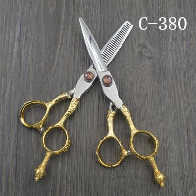 China C-380professional hair scissors dragon handle beauty hair scissors set for sale