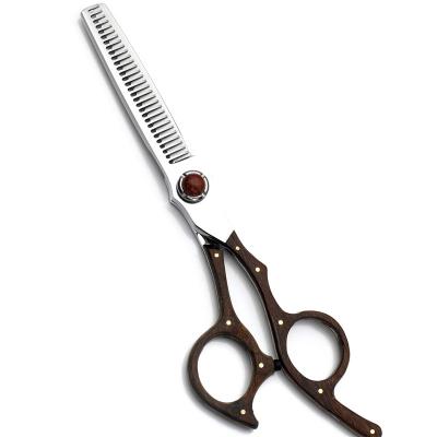 China Fashion Design Hair Scissors Wooden Professional Beauty Hair Scissors FD-201 Handle Thinning Shears for sale