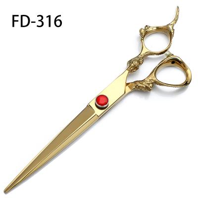 China FD-316 High Quality Gold Flat Scissors 440c Professional Hair Clipper 6 Inch 7 Inch Flat Cut Hair Salon for sale