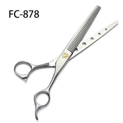 China FC-878 Viable Hole Pet Tooth Scissors Professional Tooth Scissors Dog Scissors Set for sale