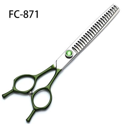 China FC-871 Viable Color 7 Inch Professional High Quality Pet Scissors Curved Cut Flat Cut Dog Haircut for sale