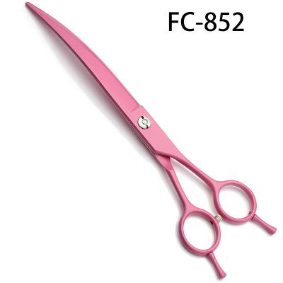 China FC-852 Professional Curved Pink Scissors Straight Scissors Custom Size Sustainable for sale