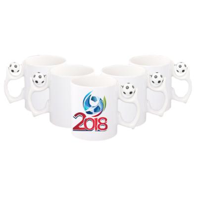 China High Grade Viable Wholesale Popular Ceramic Cup 11oz Soccer White Ceramic Vacuum Coffee Mug Sublimation for sale