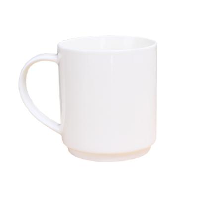 China Viable Ceramic Coffee Milk Mug Porcelain Breakfast Cup Mug With Custom Logo Sublimation Coating Wholesale for sale