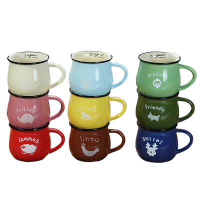 China Viable Zake Milk Breakfast Mug Coffee Ceramic Pot Belly Advertising Water Mug Custom Logo Horoscope for sale