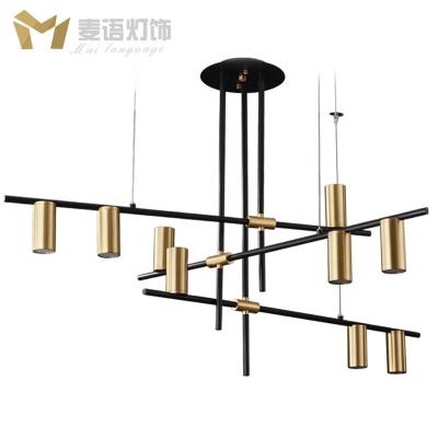 China New Design Style Contemporary Nordic Modern Indoor Copper Black Metal Chandelier Pendant Light for sale