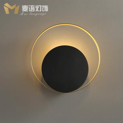 China Contemporary modern led black gold chic home indoor hallway living room stair wall light for sale