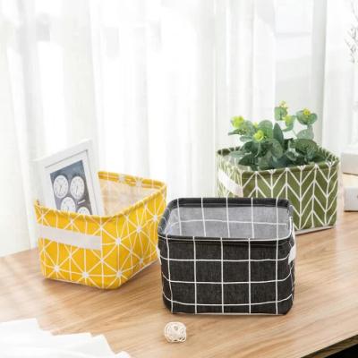 China Wholesale Viable Low Cost Toy Clothes Organizer Cotton Canvas Collapsible Large Square Storage Basket With Handle for sale