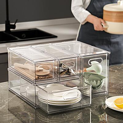 China Various Designs Sustainable Freezer Bins Fridge Organizer Drawer Storage Box With Handles for sale