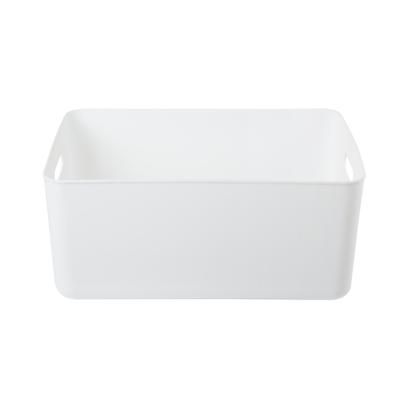 China Viable Pure White Stackable Clothes Storage Cosmetic Organizer Plastic Plastic Box With Handle for sale